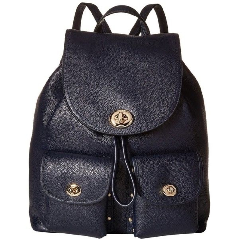 Coach Pebble Turnlock Rucksack in Navy